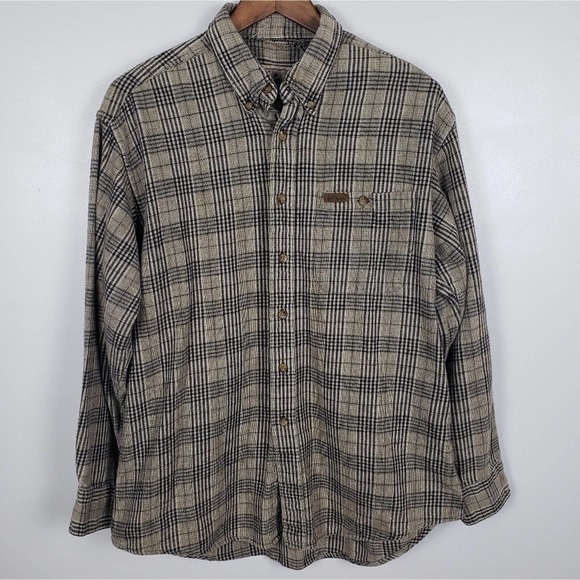 Woolrich flannel plaid button down mens large - Picture 1 of 10